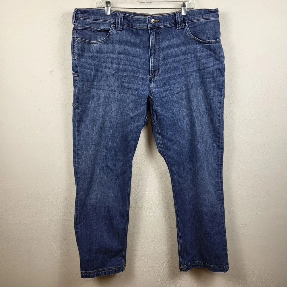 Duluth Trading Ballroom Double Flex Jeans Mens 42x30 Blue Standard Fit Stretch